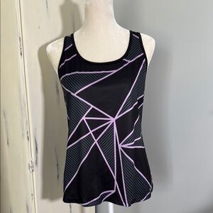 Geometric Black and Purple Champion Duodry Women's Tank Top